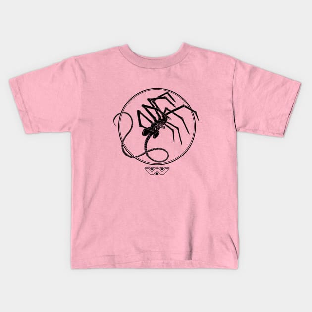 Facehugger Kids T-Shirt by TenkenNoKaiten